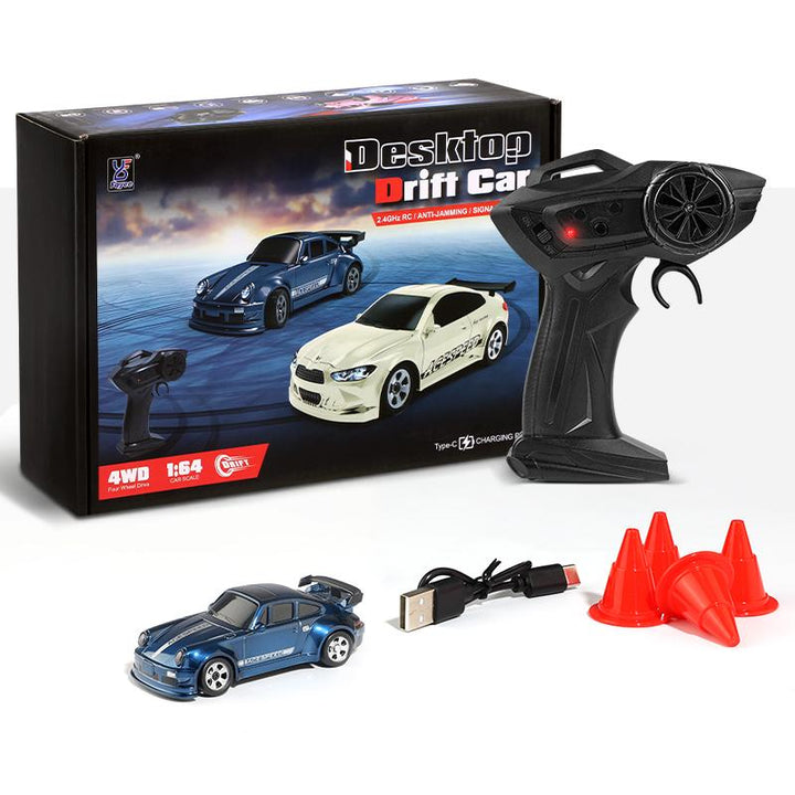 1/64 Mini RC Drift Car – 4WD High-Speed Remote Control Sports Car with LED Lights