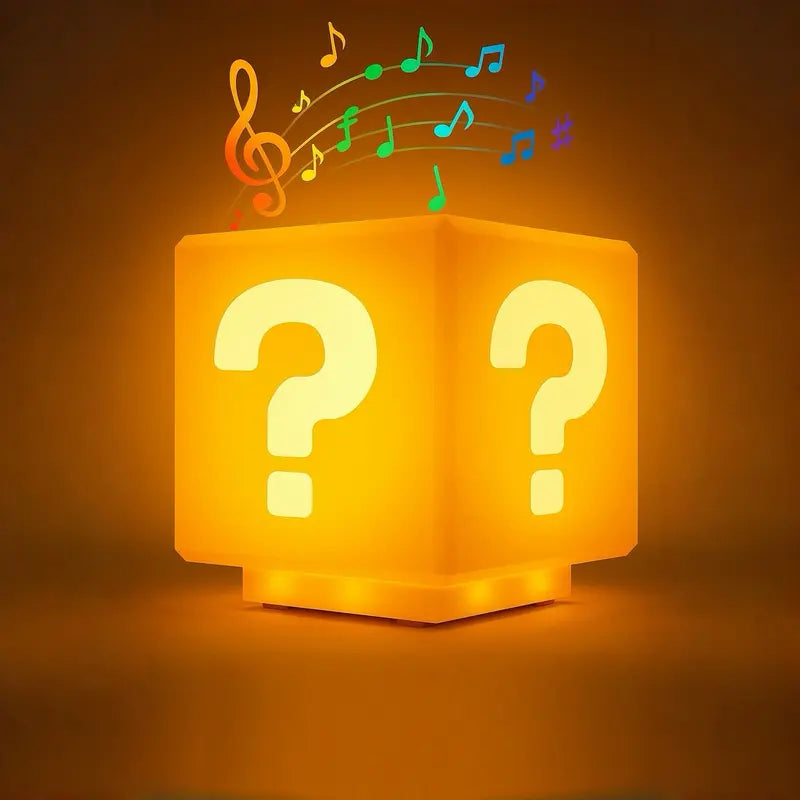 Question Block Lamp with Sound Effects – USB Powered LED Night Light for Gaming Room Decor
