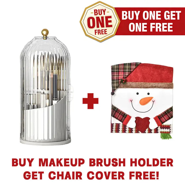 360° Spinning Toothbrush & Makeup Organizer Dustproof, Anti-Slip Bathroom Storage with Drainage