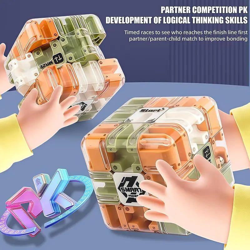 3D Ball Maze Cube Puzzle – Educational Logic Cube for Kids, Parent-Child Battle Game