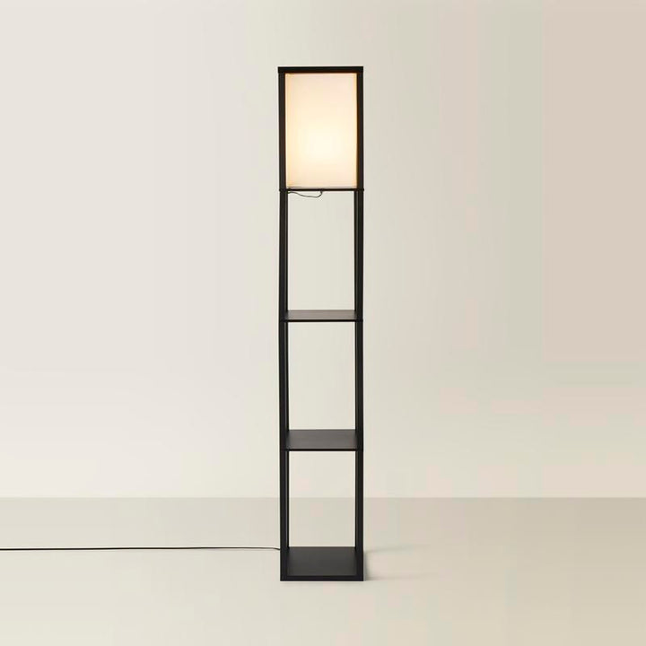 Wooden Floor Lamp with 3 Layer Shelves