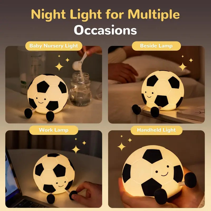 3-Level Rechargeable Dimmable Football Night Light