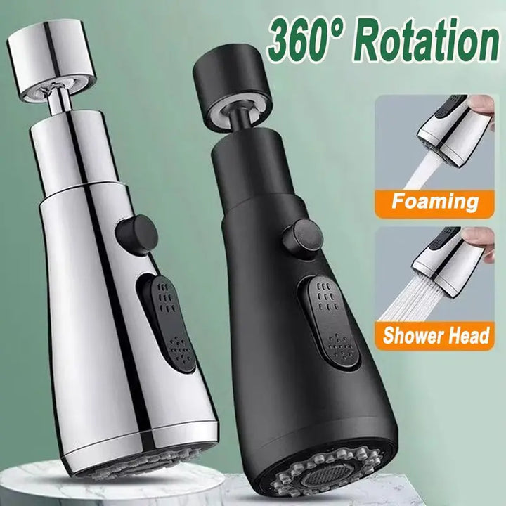 Universal Faucet Sprayer Head Rotatable Sink Aerator with Anti-Splash & Pull Down Design
