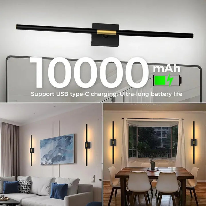 Modern Battery Operated Wall Lights – Set of 2, 31.5″ LED Sconces with Remote for Picture & Accent Lighting