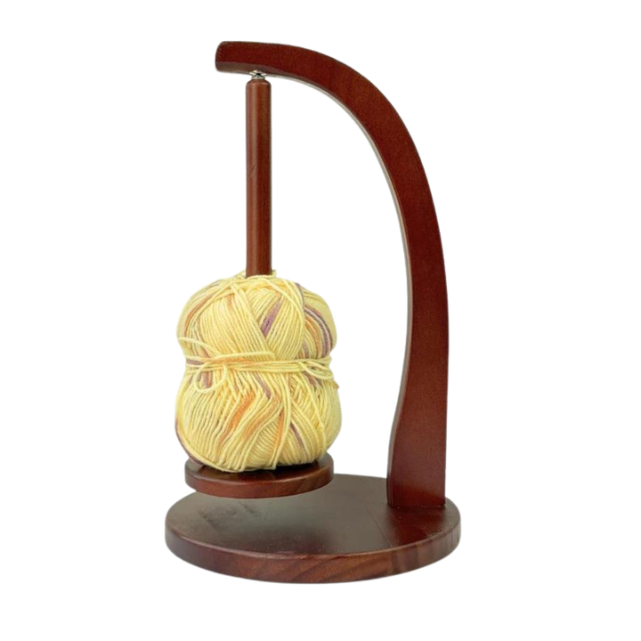 Wooden Yarn Winder with Magnetic Base – Stable Yarn Holder for Knitting & Crochet