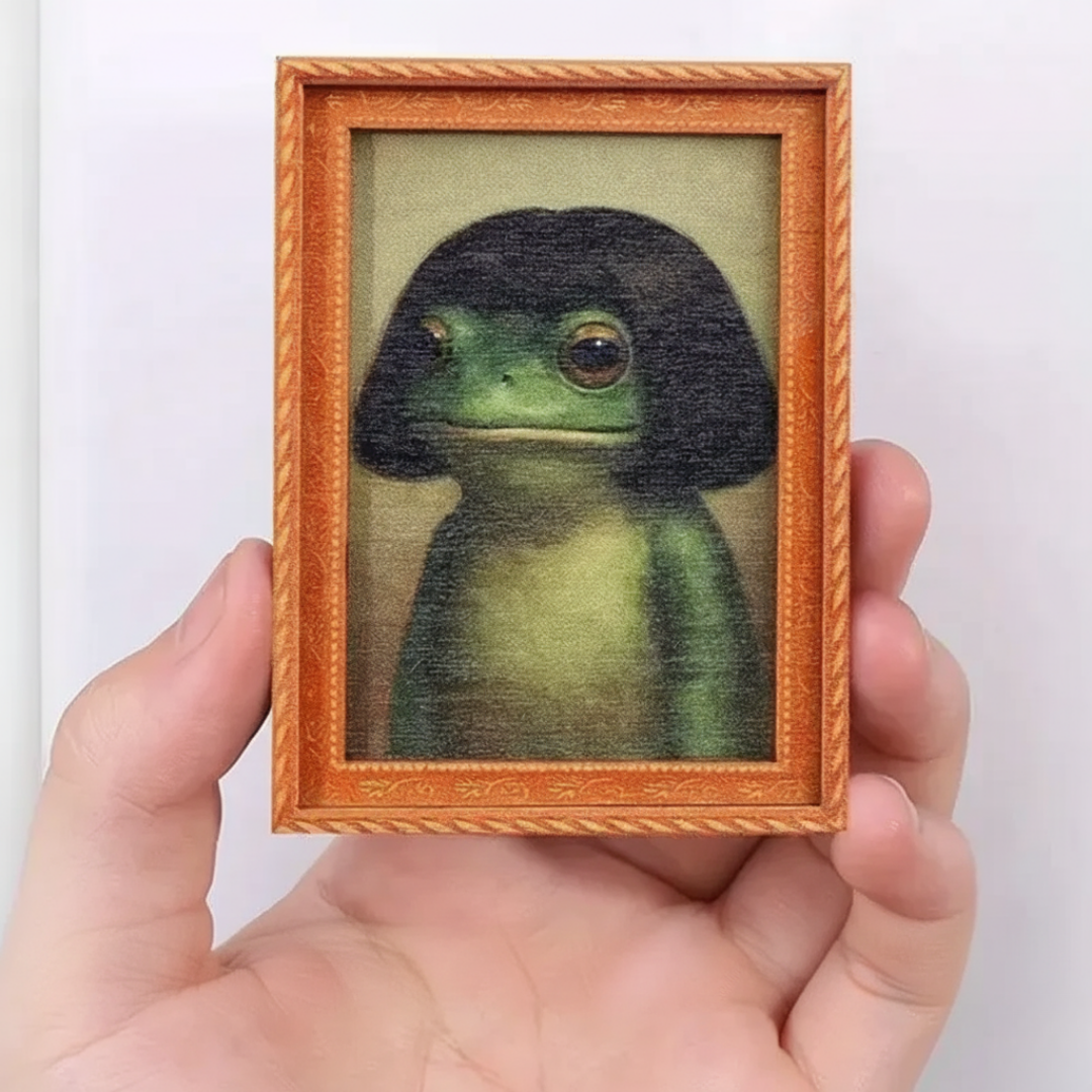 Funny Cat Fridge Magnet – Vintage Art Frame, Cute Stocking Stuffer Gift