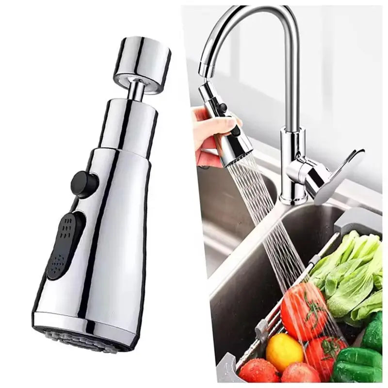 Universal Faucet Sprayer Head Rotatable Sink Aerator with Anti-Splash & Pull Down Design