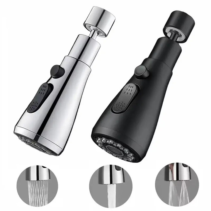 Universal Faucet Sprayer Head Rotatable Sink Aerator with Anti-Splash & Pull Down Design