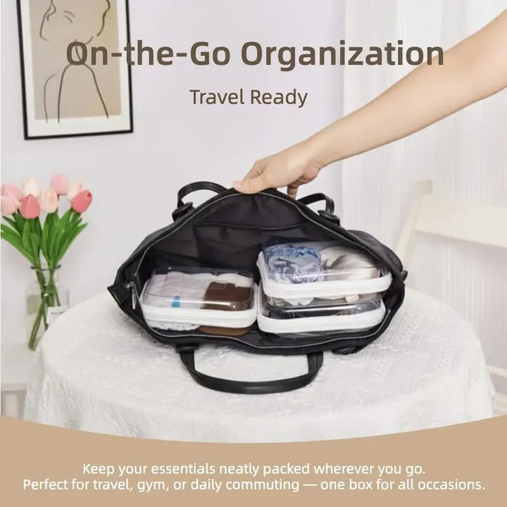 Clear PVC Zippered Storage Organizer – Hard Shell, Waterproof Travel Case for Cosmetics & Small Items