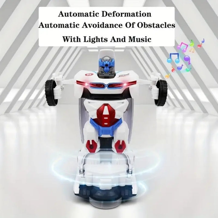 Automatic Deformation Robot Car Toy Transforming Car with Lights, Music & Obstacle Avoidance