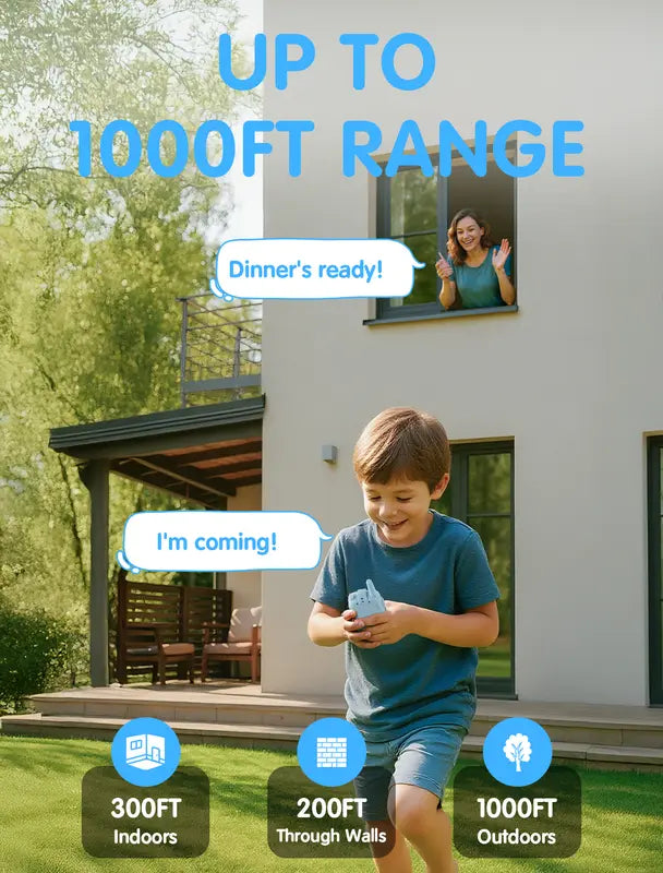 Kids Video Walkie Talkies 2 Pack, Long Range, Colorful Audio, Camera for Ages 3-12