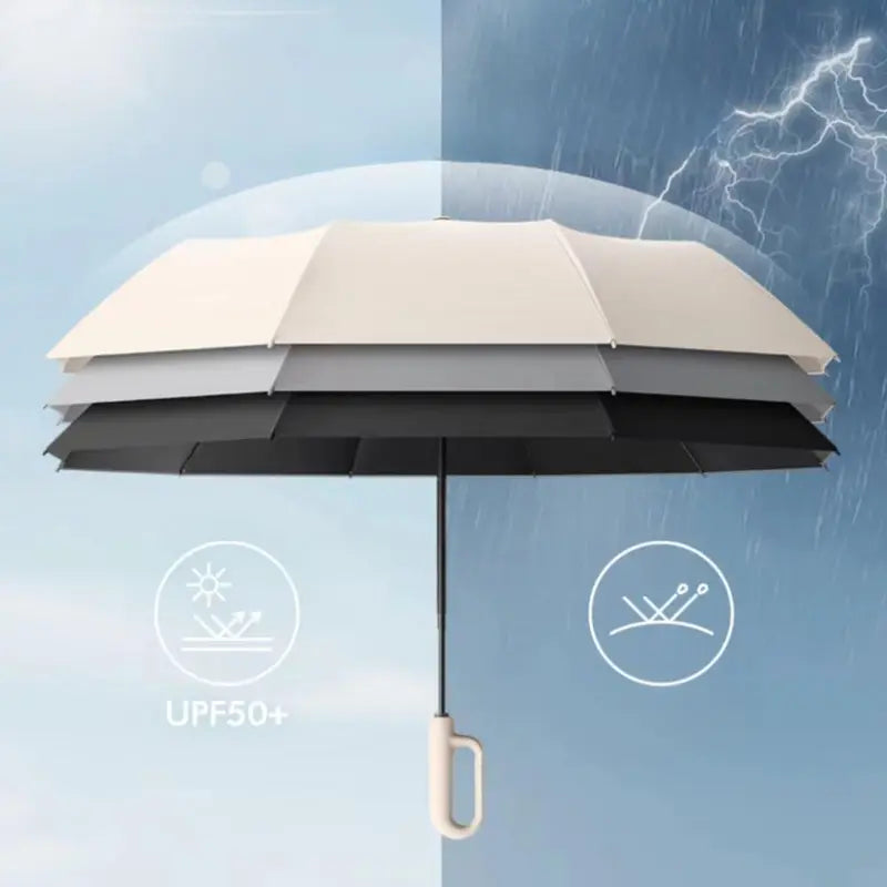 Automatic Folding Umbrella Windproof & Waterproof Portable Rain Umbrella for Men & Women