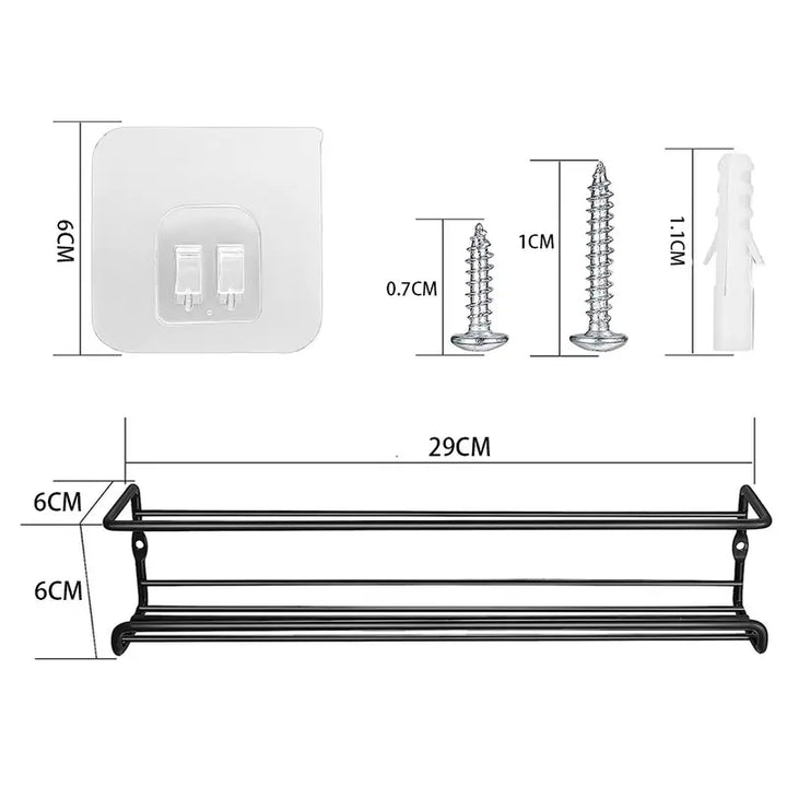 Wall Mounted Spice Organizer 2/4PCS Kitchen Storage Racks with Adhesive Stickers & Screws