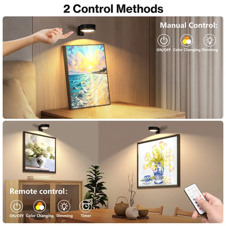 3-Pack RGB Picture Lights Magnetic Wall Lights with Remote, Timer, and Dimmable Control