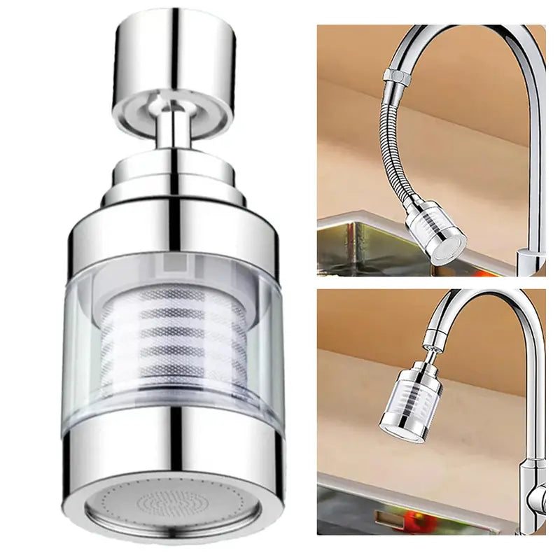Universal Faucet Sprayer Head Rotatable Sink Aerator with Anti-Splash & Pull Down Design