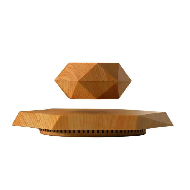 Magnetic Levitation Plant Pot – Black Wood Grain & White Marble with Unique Levitation Effect for Air Plants