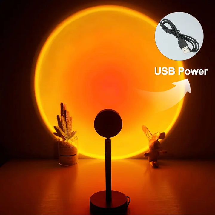 Sunset Lamp Projector 180° Adjustable 4 Modes, RGB Ambient Light for Bedroom & Parties