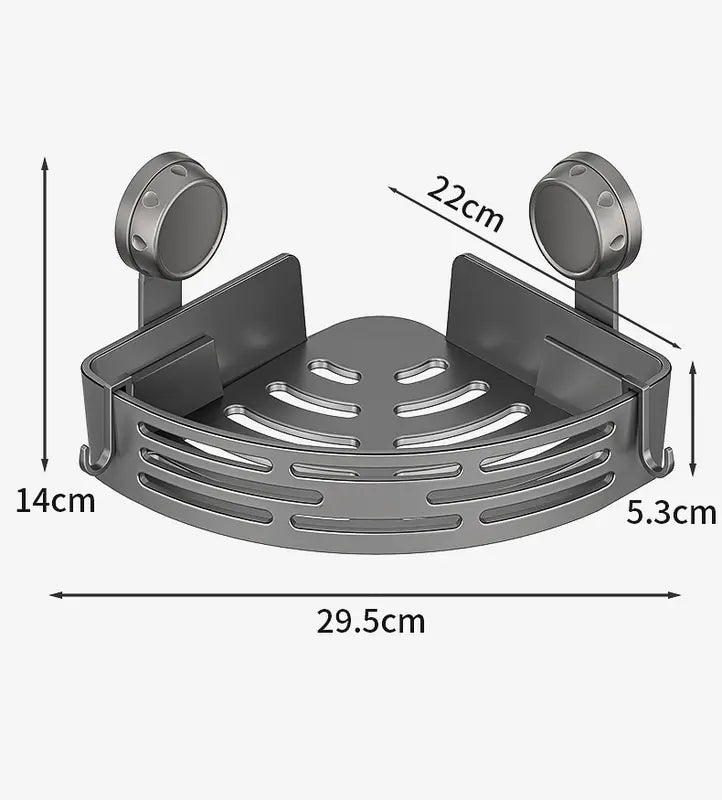 No-Drill Shower Caddy 3-Pack Triangle Corner Suction Shelves 40lbs Capacity