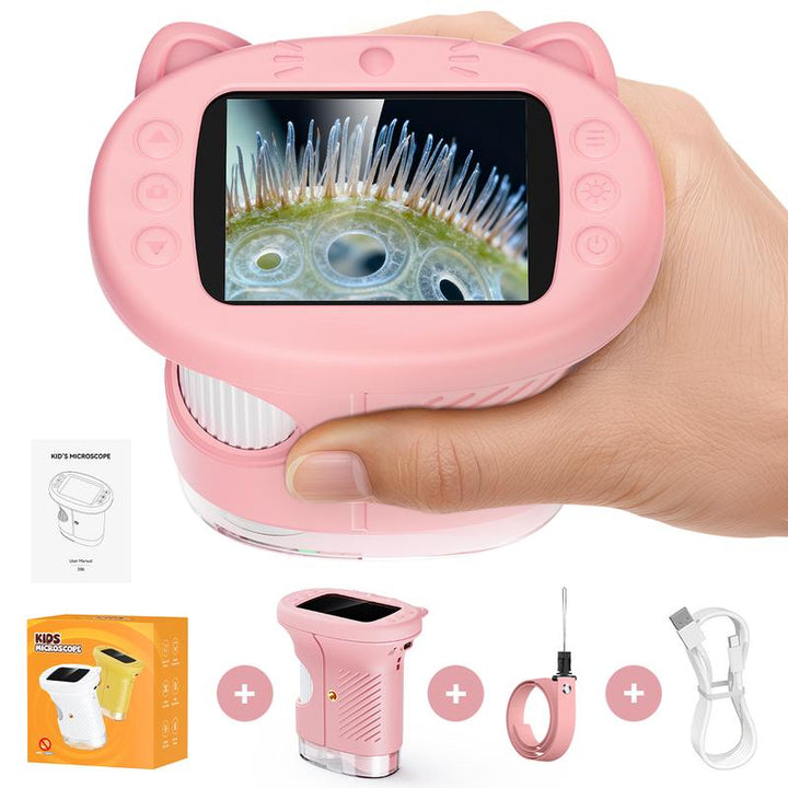 STEM Microscope with Camera – 2.4" 4K Screen, 1000X Magnification & 100m Telescope