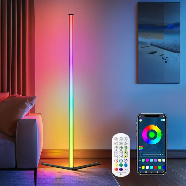 Smart LED Corner Lamp – RGB Floor Lamp with App, Remote, Music Sync & Scene Modes