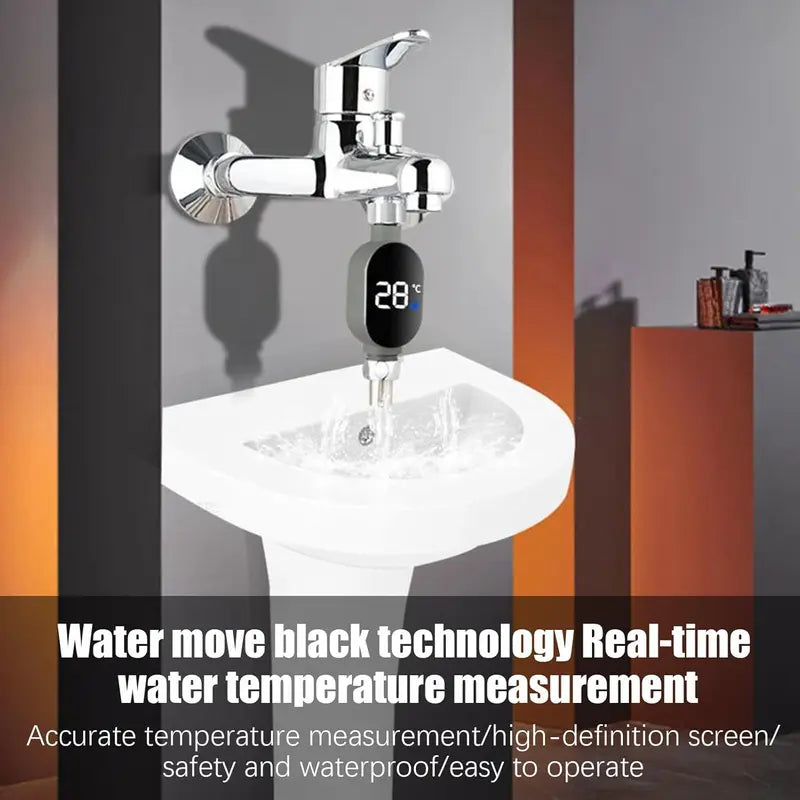 Shower Temperature Sensor Digital Thermometer with 1/2 Inch Nut Size, Precise Water Monitor