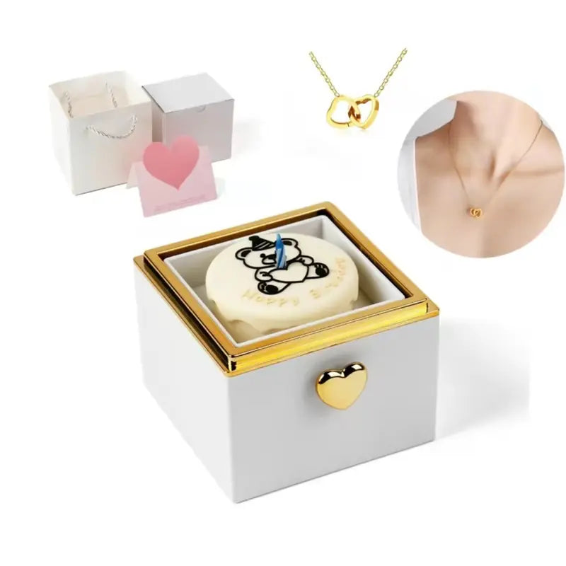 Teddy Bear with Preserved Rose Romantic Gift with Real Rose & Elegant Gift Box