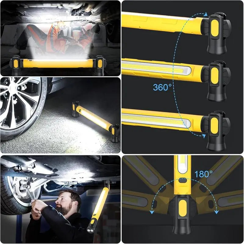Under Hood Work Light Bar – 3000LM LED Magnetic Light with Hooks, Rechargeable