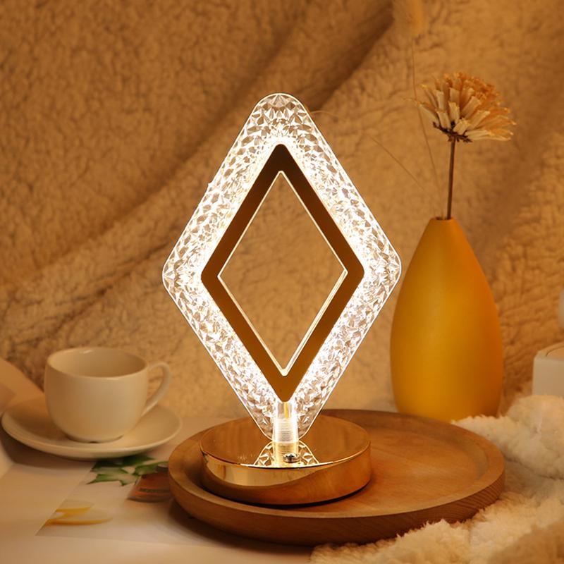 USB Rechargeable Modern Crystal Table Lamp LED Night Light