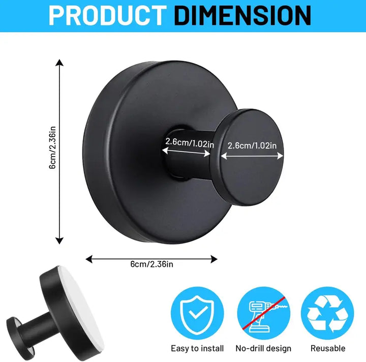 2 PCS Suction Cup Hooks – Waterproof Reusable Bathroom & Shower Towel Hooks