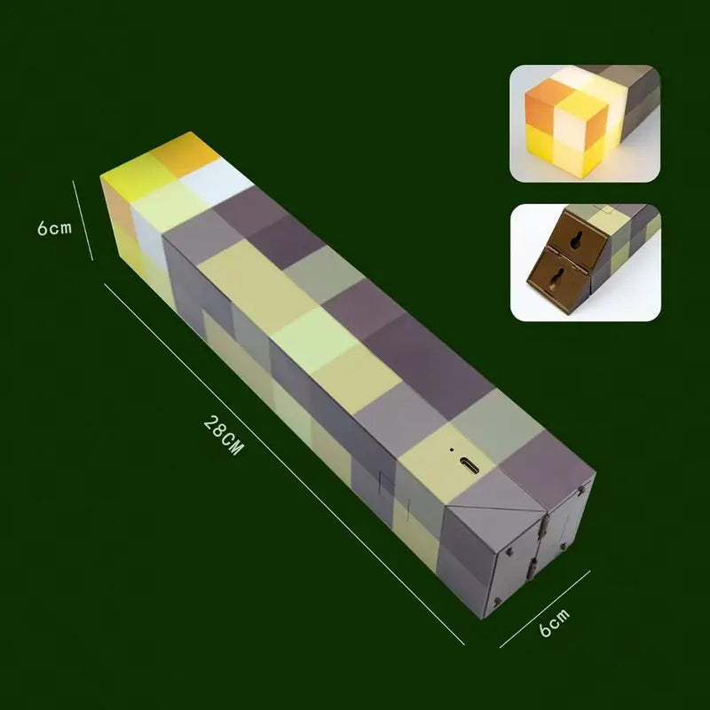 Pixel Brownstone Torch Lamp – Upgraded Light-up Wall Torch, Handheld or Wall Mount Lighting