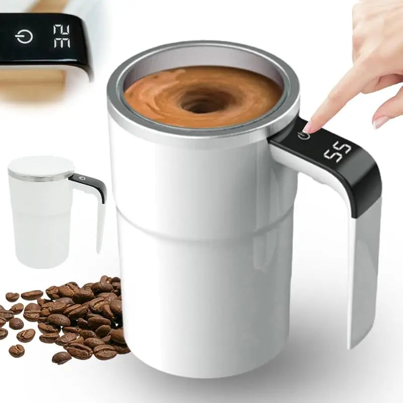 Magnetic Self-Stirring Coffee Mug – Rechargeable Automatic Mixing Cup with LCD Thermometer