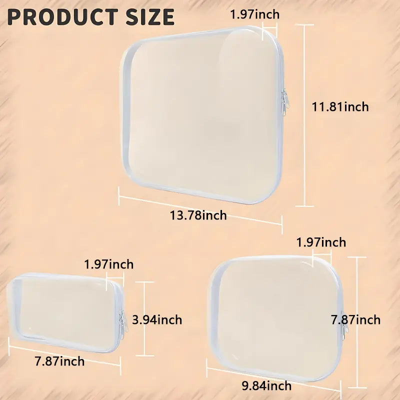 Clear PVC Zippered Storage Organizer – Hard Shell, Waterproof Travel Case for Cosmetics & Small Items