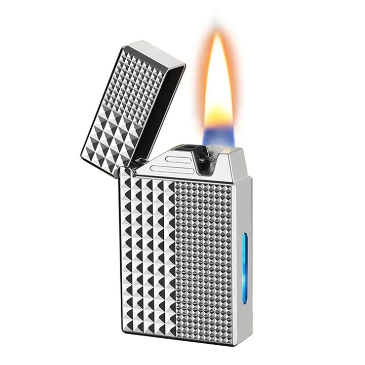 Voice-Activated Windproof Metal Lighter USB Rechargeable Smart Lighter for Outdoor & Home Use