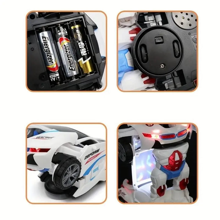 Automatic Deformation Robot Car Toy Transforming Car with Lights, Music & Obstacle Avoidance