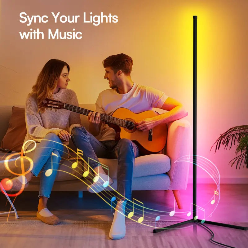 Smart LED Corner Lamp – RGB Floor Lamp with App, Remote, Music Sync & Scene Modes