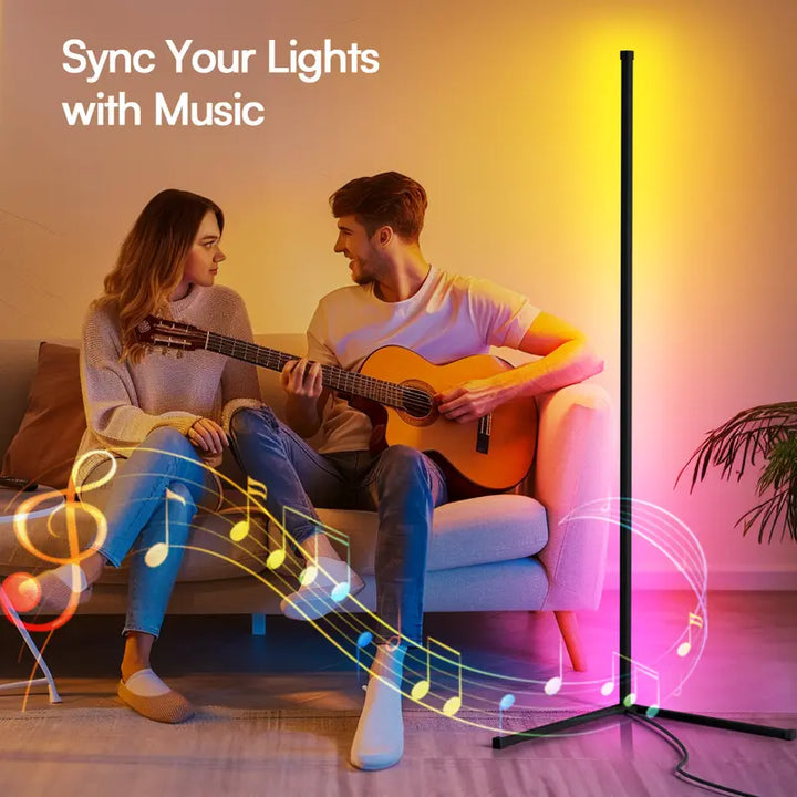 Smart LED Corner Lamp – RGB Floor Lamp with App, Remote, Music Sync & Scene Modes