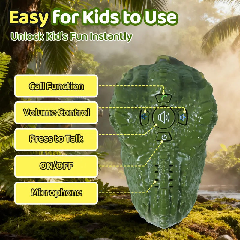 Kids Walkie Talkies – 2 Pack T-Rex Walkie Talkies, Long Range, Adjustable Strap, Durable for Ages 3-12