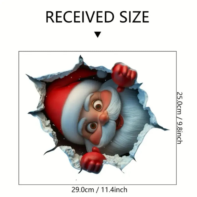 Christmas Character Wall Stickers Self-Adhesive Waterproof Holiday Wall Decor - 4 PACK