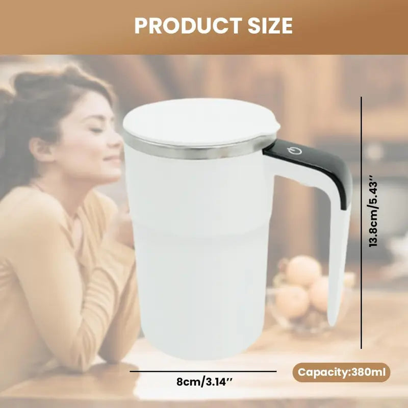 Magnetic Self-Stirring Coffee Mug – Rechargeable Automatic Mixing Cup with LCD Thermometer