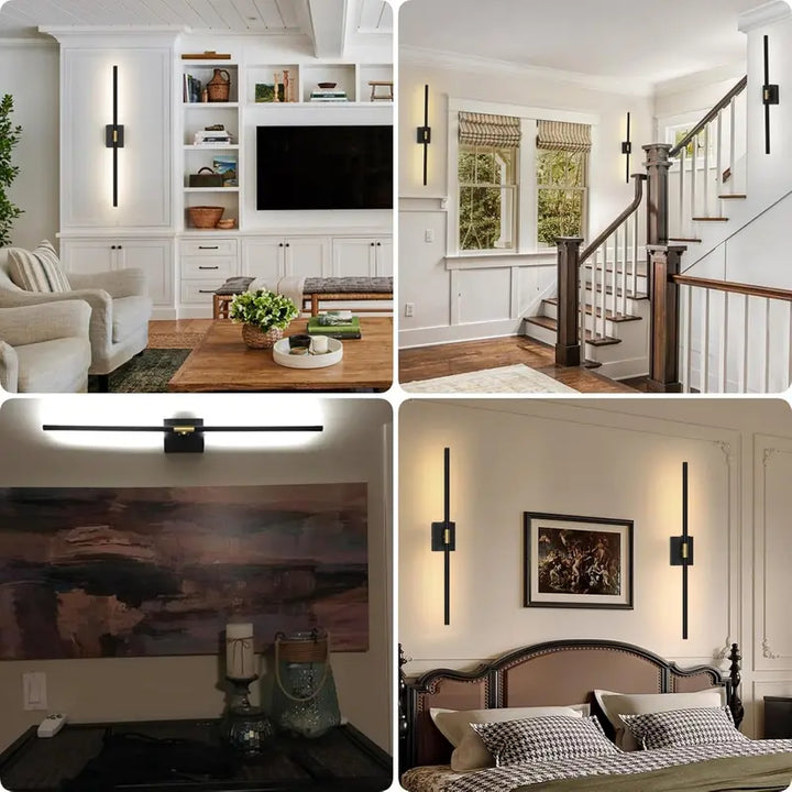 Modern Battery Operated Wall Lights – Set of 2, 31.5″ LED Sconces with Remote for Picture & Accent Lighting