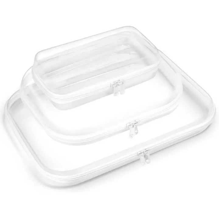 Clear PVC Zippered Storage Organizer – Hard Shell, Waterproof Travel Case for Cosmetics & Small Items