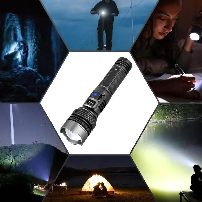 2-in-1 USB Rechargeable Power Bank Super Bright Flashlight