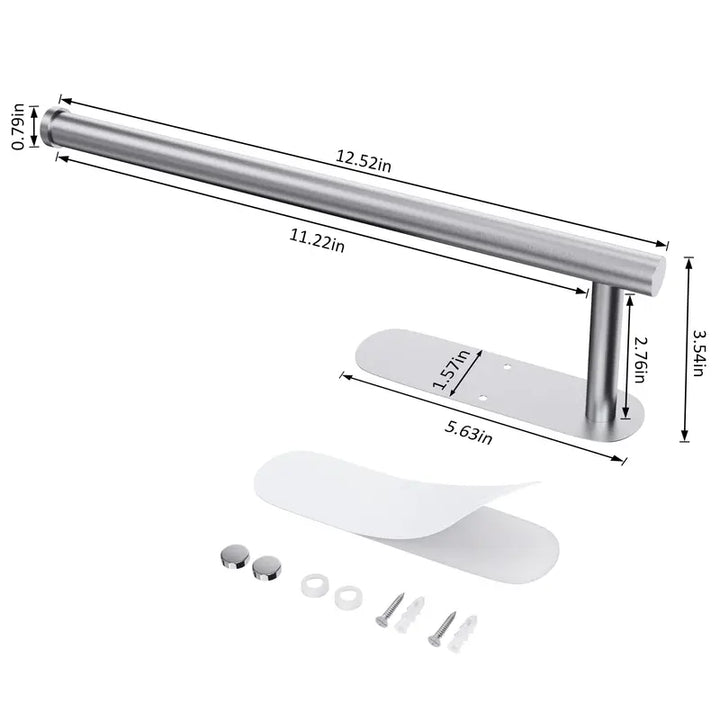 Self-Adhesive Paper Towel Holder Wall Mount, Space-Saving Design for Kitchen & Bathroom