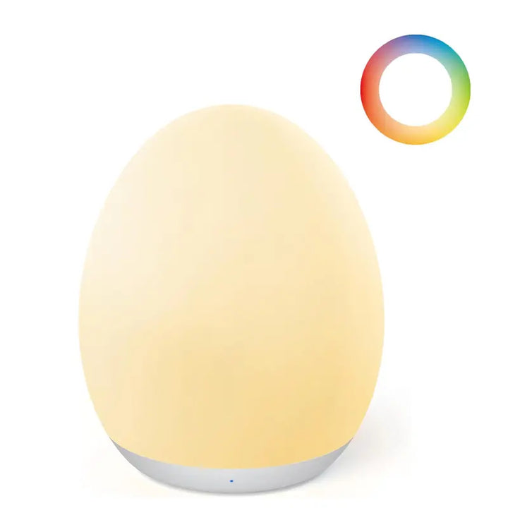 Egg Night Light for Kids – Rechargeable Tap Light with 7 Color RGB & Touch Control