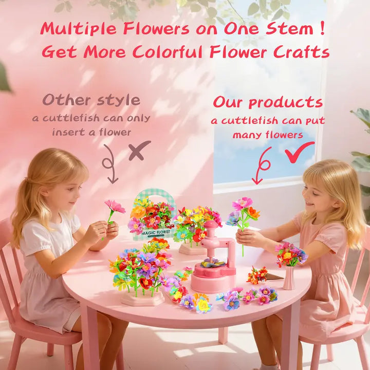 Arts and Crafts for Kids – DIY Flower Bouquet Kit for Girls, Press Fabric Flowers, Ages 3-12
