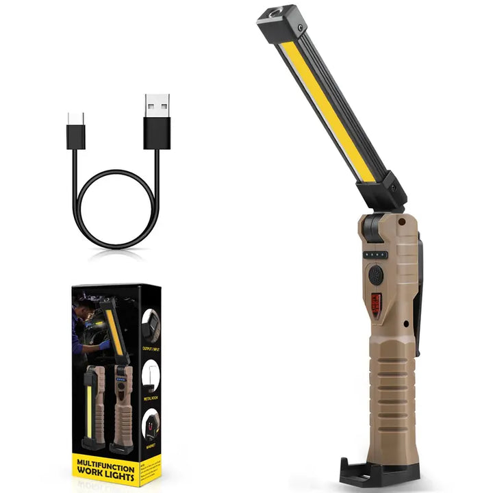 Rechargeable Flashlights – LED Work Light with Magnetic Base, Hanging Hook & 180° Rotate, 5 Modes