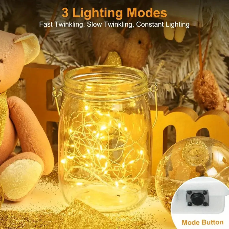 30-Pack LED Fairy Lights Battery Operated Warm White Silver Wire String Lights for DIY Decor