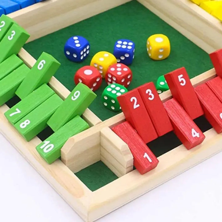 Classic Wooden Board Game – 4 Players Dice Game for Family Fun & Skill Development
