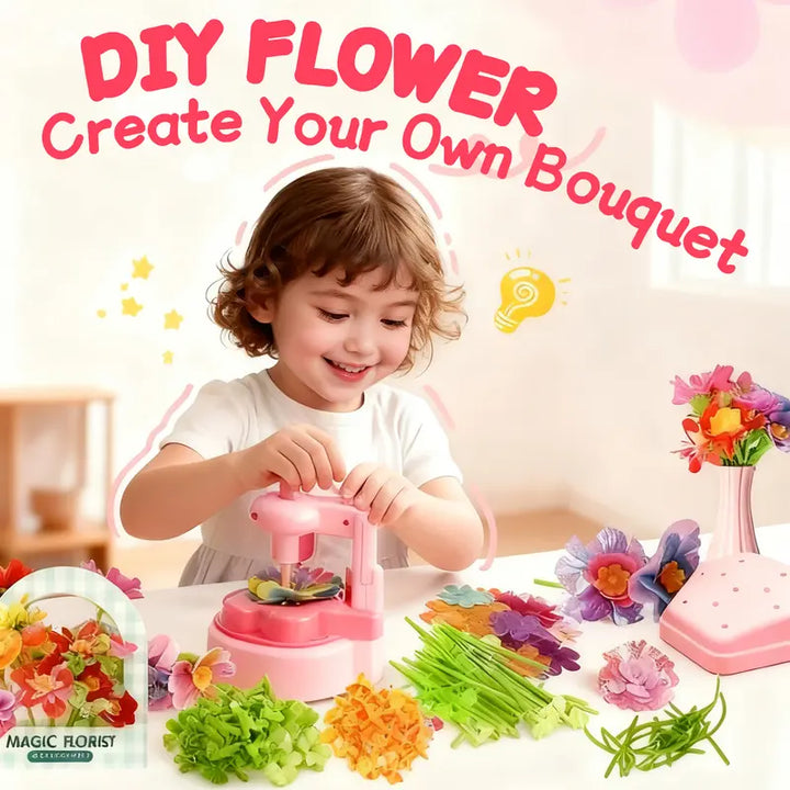 Arts and Crafts for Kids – DIY Flower Bouquet Kit for Girls, Press Fabric Flowers, Ages 3-12