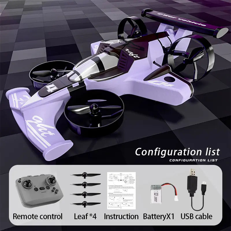 Remote-Controlled Car & Plane Combo 360-Degree Drift Tires, Land & Air Capable